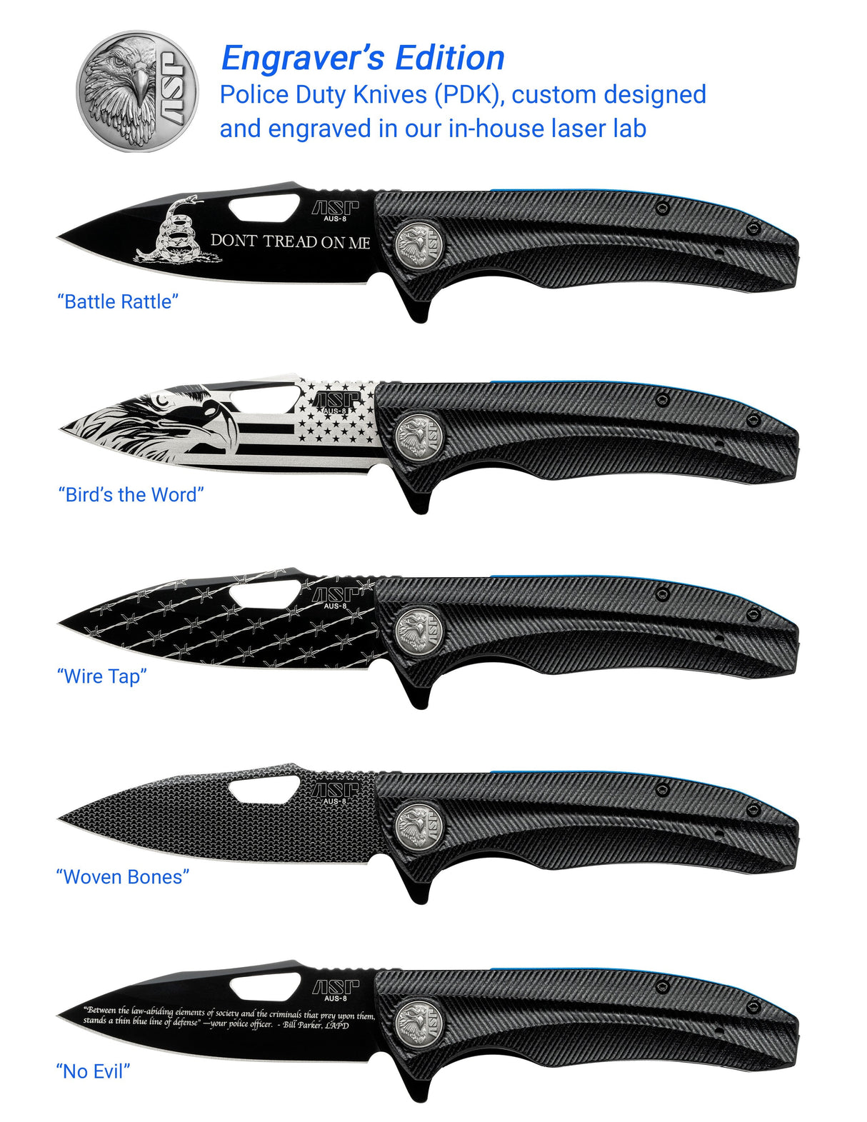 NEW Police Duty Knife (PDK) Engraver's Edition