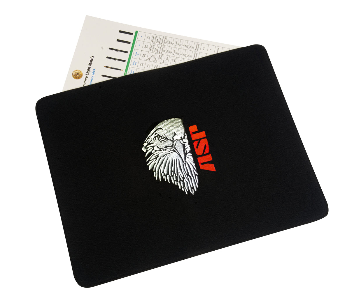 silver and red ASP logo on istruction/Logo Mats