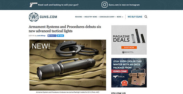Guns.com: Armament Systems and Procedures debuts six new advanced tactical lights