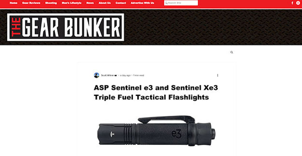 The Gear Bunker: ASP Sentinel e3 and Sentinel Xe3 Triple Fuel Tactical Flashlights