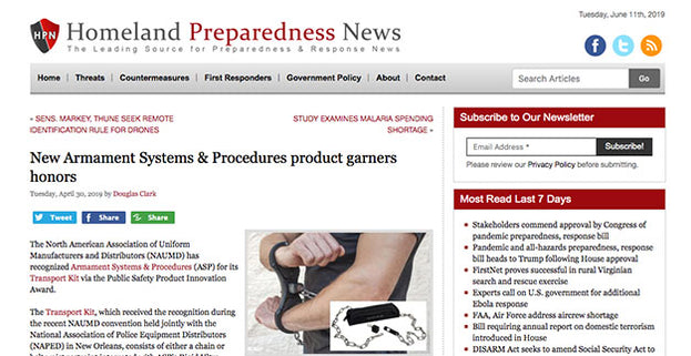 Homeland Preparedness News: New Armament Systems & Procedures product garners honors
