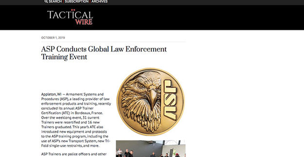 Tactical Wire: ASP Conducts Global Law Enforcement Training Event