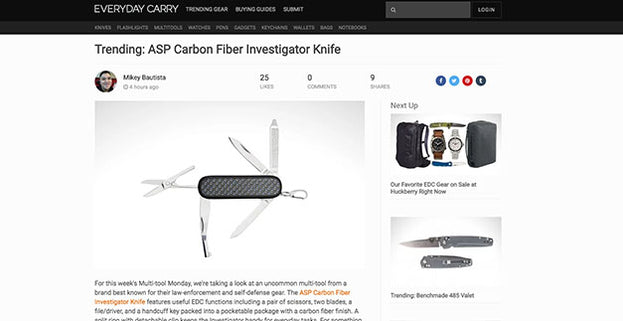 Everyday Carry: Trending: ASP Carbon Fiber Investigator Knife