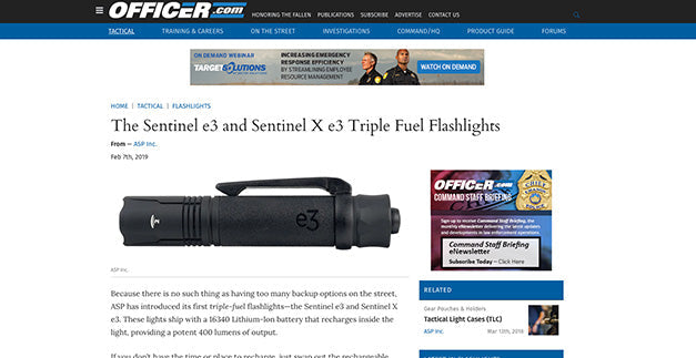 Triple Fuel Innovation: ASP Sentinel Flashlights Featured on Officer.com