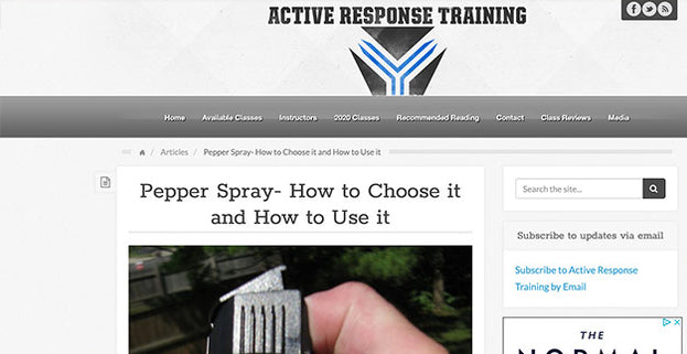 Active Response Training: Pepper Spray- How to Choose it and How to Use it