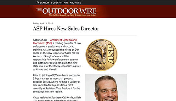 The Outdoor Wire: ASP Hires New Sales Director