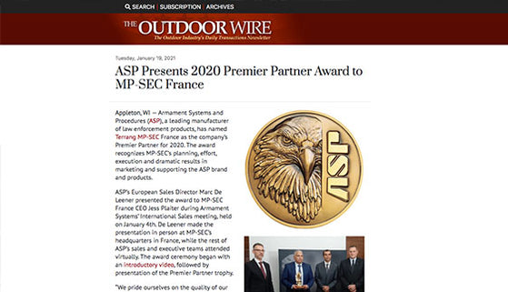 The Outdoor Wire: ASP Presents 2020 Premier Partner Award to MP-SEC France