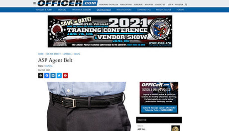 ASP Agent Belt Spotlighted on Officer.com: A Duty Belt Redefined