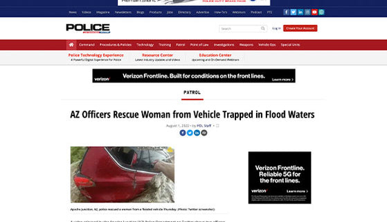 Policemag.com: AZ Officers Rescue Woman from Vehicle Trapped in Flood Waters