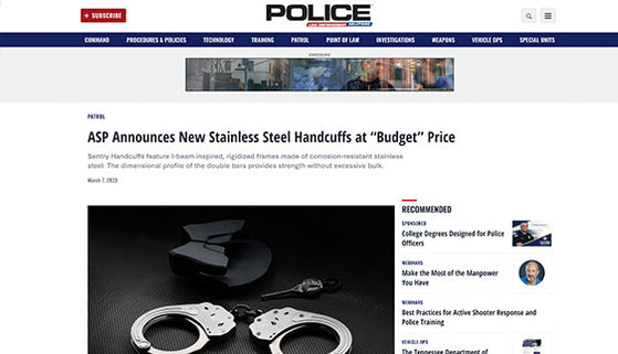 Policemag.com: ASP Announces New Stainless Steel Handcuffs at “Budget” Price