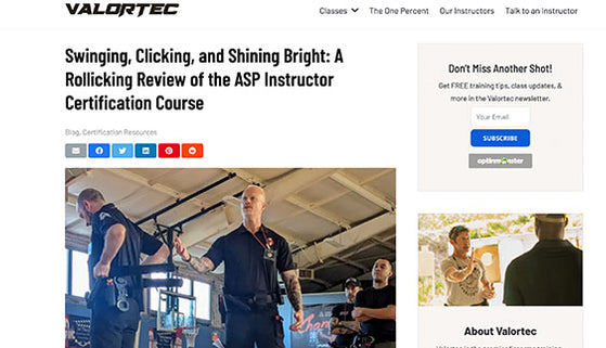 VALORTEC: Swinging, Clicking, and Shining Bright: A Rollicking Review of the ASP Instructor Certification Course