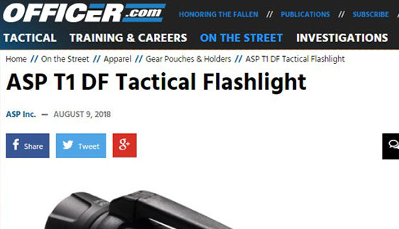 asp t1 df transitional led rechargeable flashlight Spectrum Police Duty 300 Lm and multiple battery options ASP T1 DF - Tactical