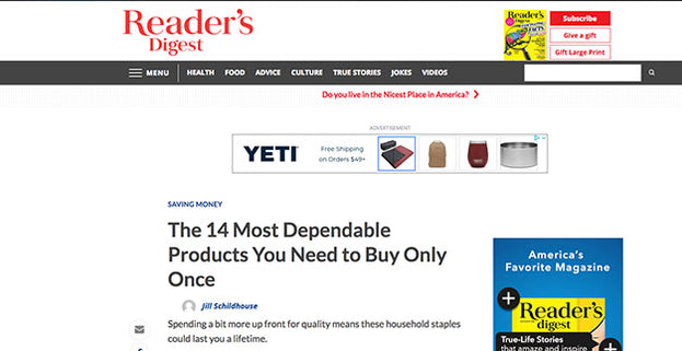 Reader's Digest: The 14 Most Dependable Products You Need to Buy Only Once