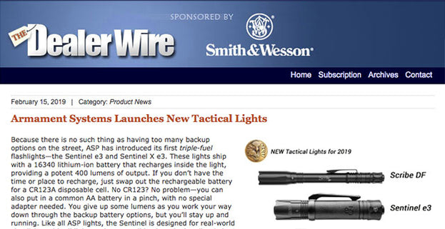 The Dealer Wire: Armament Systems Launches New Tactical Lights