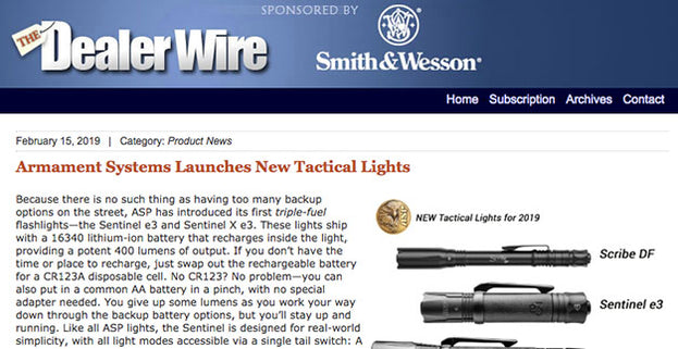 Dealer Wire: Armament Systems Launches New Tactical Lights